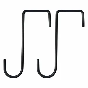 Гачки для підвішування S-подібні 2 шт. Металеві для огорожі, патіо та балкона Чорні - Фото 1