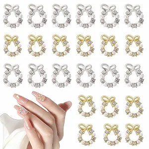 Украшения для ногтей Венок CHGCRAFT Рождественский 3D 9.5 мм x 12 мм, 40 шт, 2 цвета - Фото 1