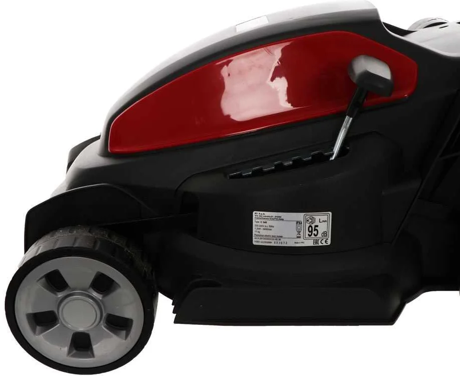 Мережева газонокосарка електрична CASTELGARDEN XE 36 / 1200W / до 300 м² / 34 см ширина різання / 35 л колектор / Чорний-червоний, фото №9