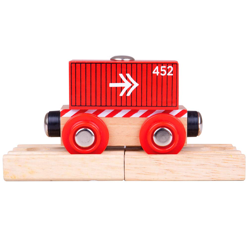 Вагон Bigjigs Rail Wooden Container Wagon (красный), фото №1 Вагон Bigjigs Rail Wooden Container Wagon (красный), фото №1