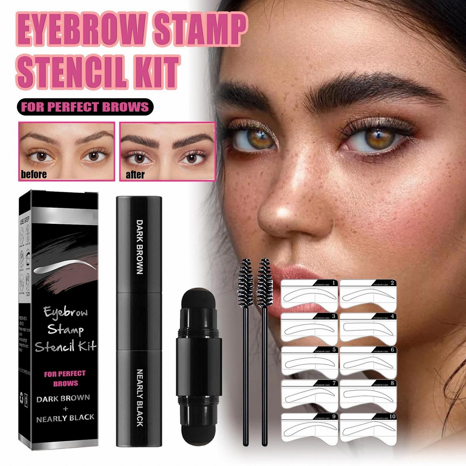 Комплект Rapid Stencil Stamp поверх Eyebrow Брови Штамп та Формуючий Набір Довготривале Забарвлення Перепакування Пудрових Відтінків, фото №2