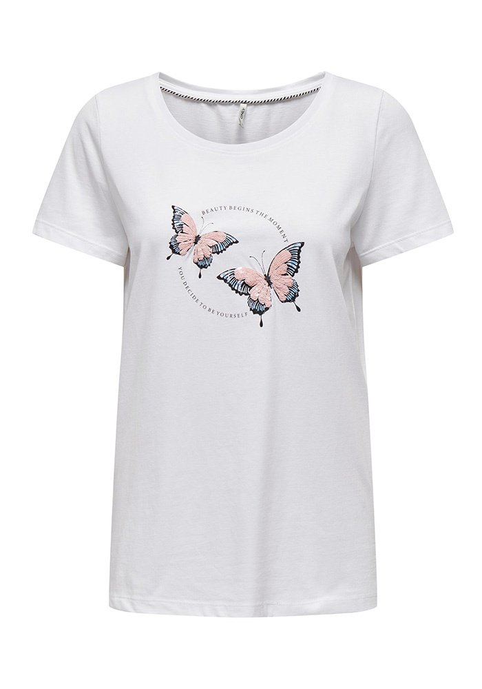 Футболка ONLKITA BEEFLY SS  NN 15278453--Detail:SEQUIN BEAUTY ONLY Білий XL, фото №1