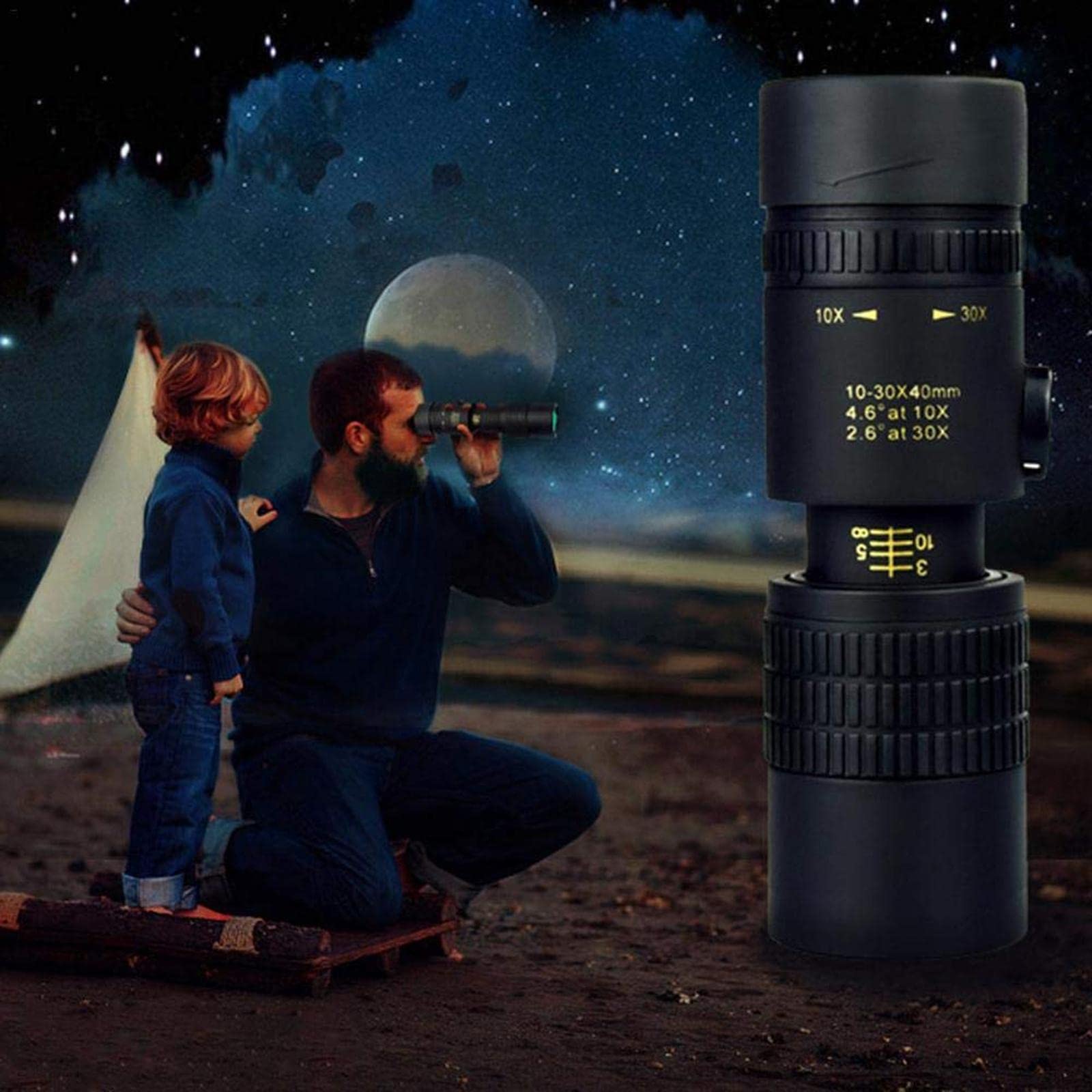 Монокулярный телескоп Super Telephoto Zoom 4K 10-300 x 40 mm Черный, фото №3