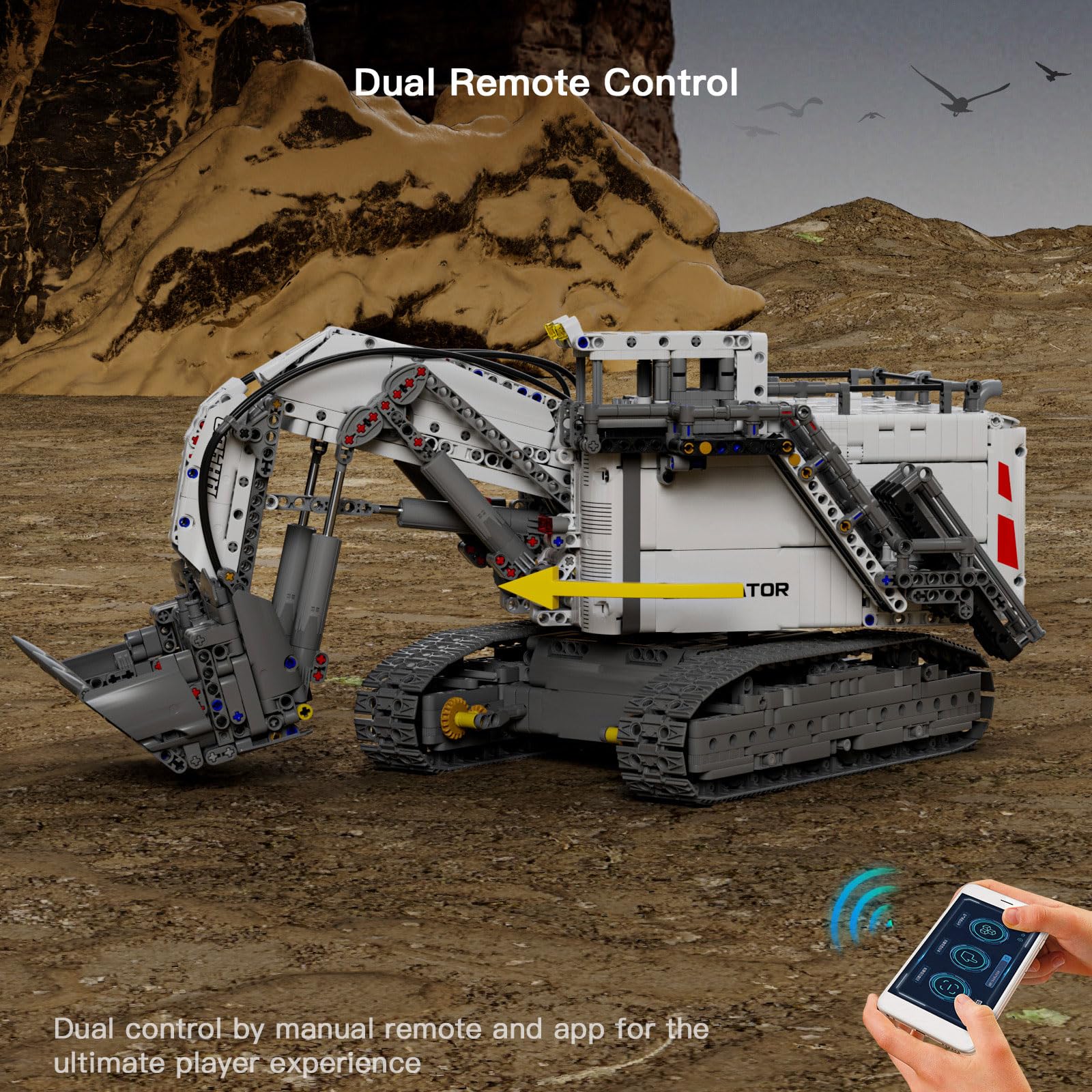 Конструктор Mould King Technik RH400 Mining Crawler Excavator 13130s з 9 двигунами, сумісний з іншими брендами (4265 деталей), фото №3