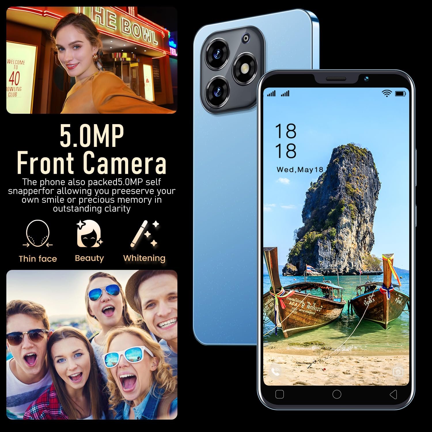 Смартфон MTGud MT15Pro 16GB ROM 128GB Expandable Dual SIM 3000 mAh Blue, фото №6