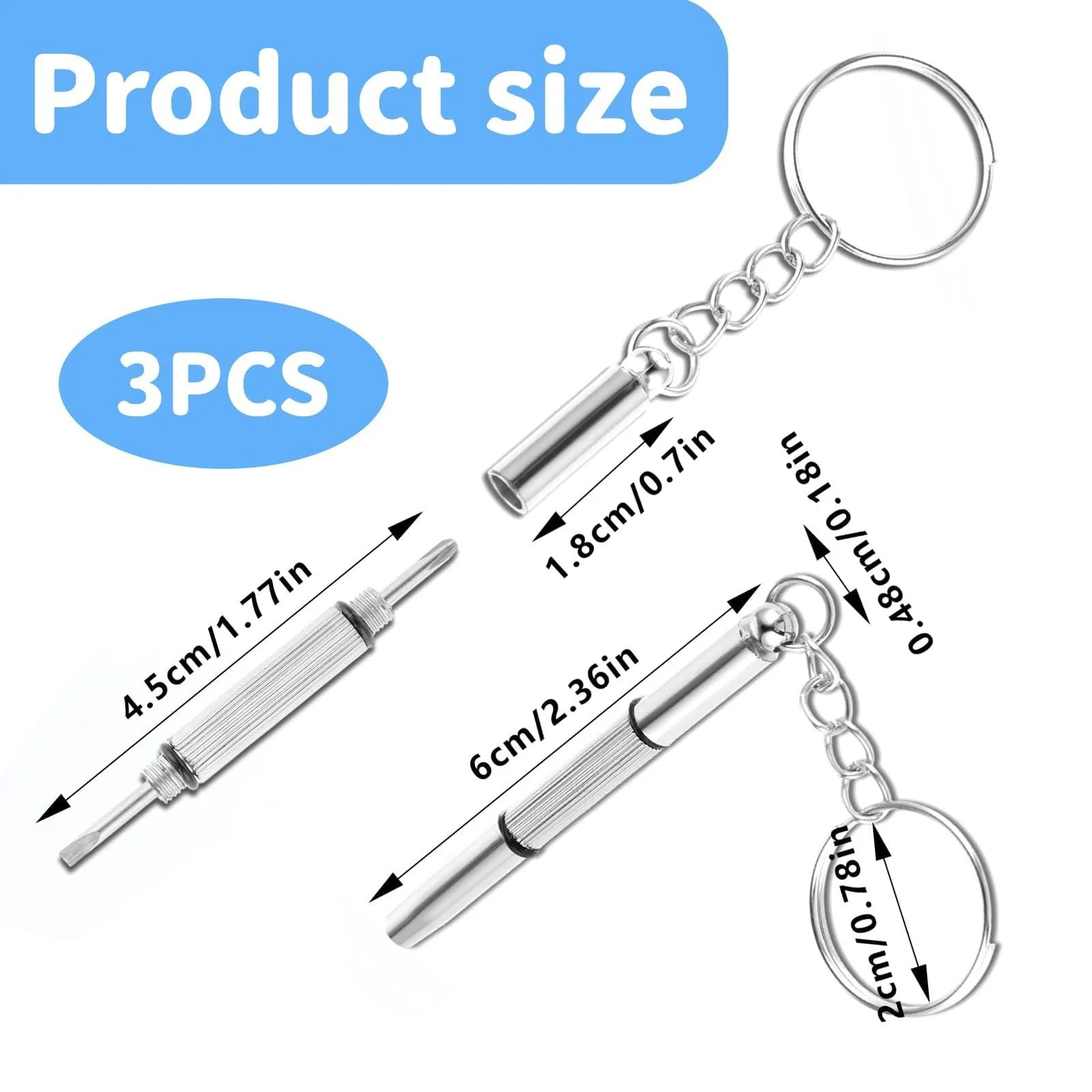 Набір викруток 3 в 1 з нержавіючої сталі 3 предмети Срібний, фото №2