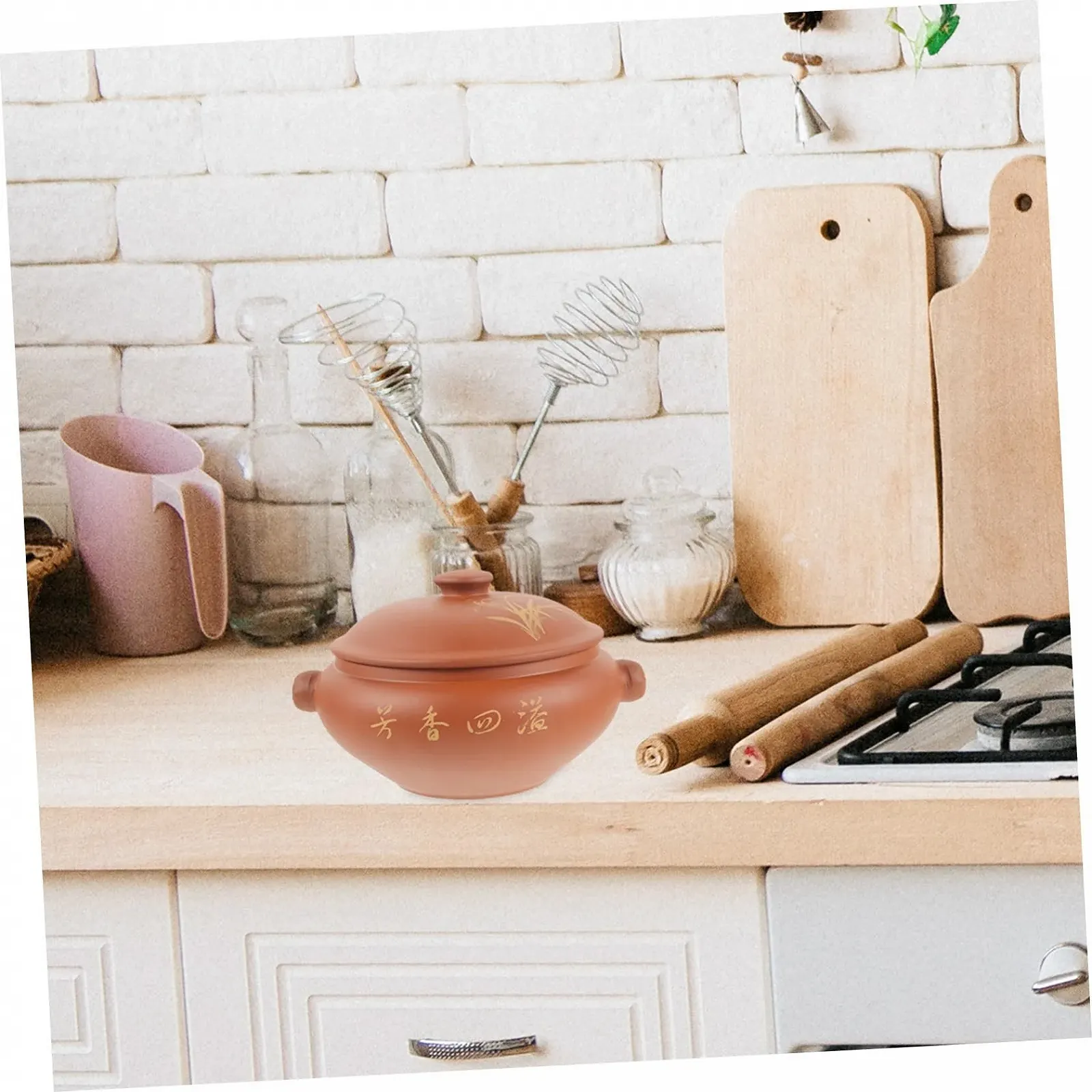 Пароварка и суповой горшок SHOWERORO керамический с крышкой традиционный стиль, фото №5