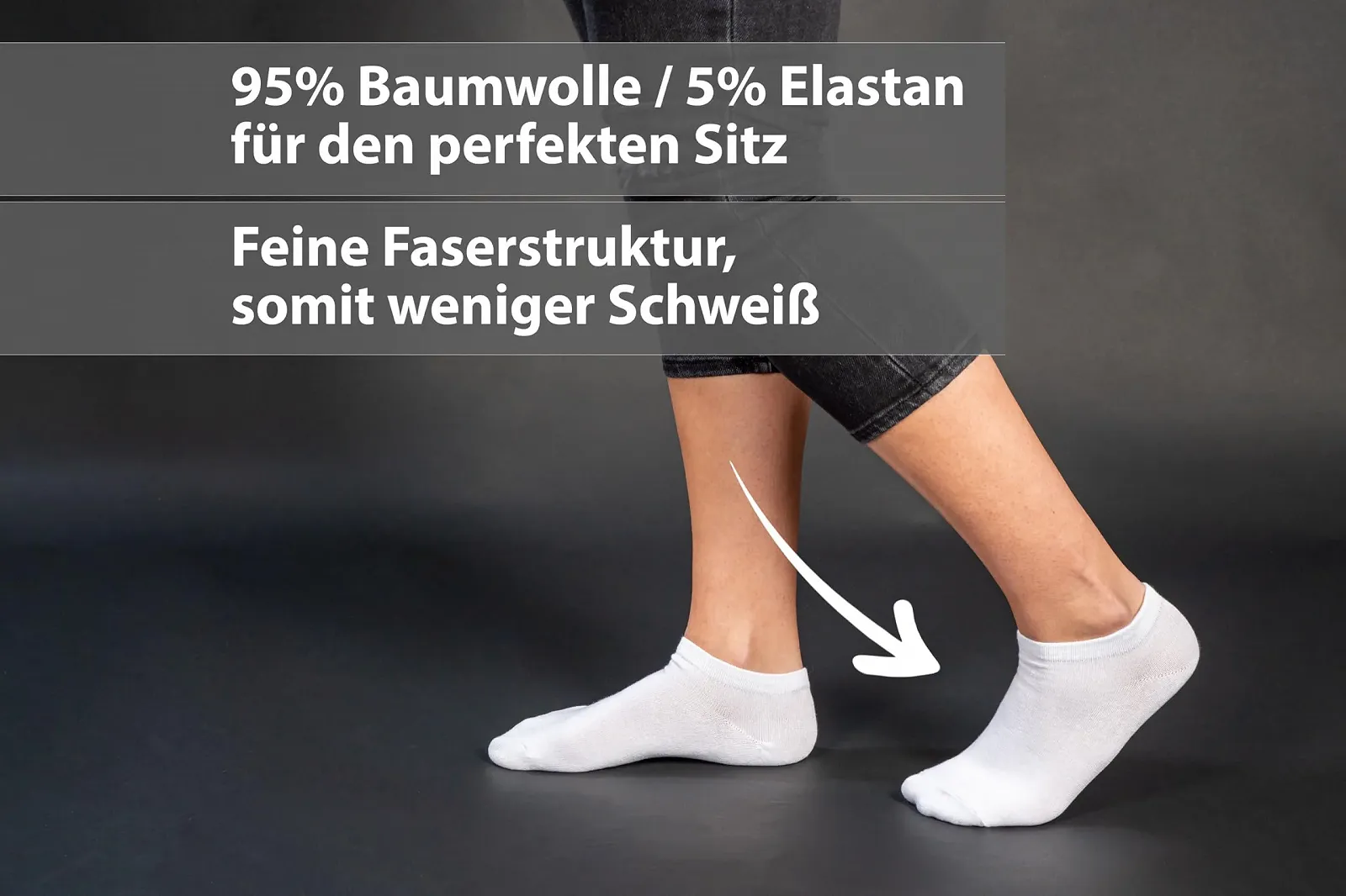 Спортивные носки для мужчин и женщин, Белый, Черный, 10 пар, короткие, 95% хлопок, 5% эластан, фото №3