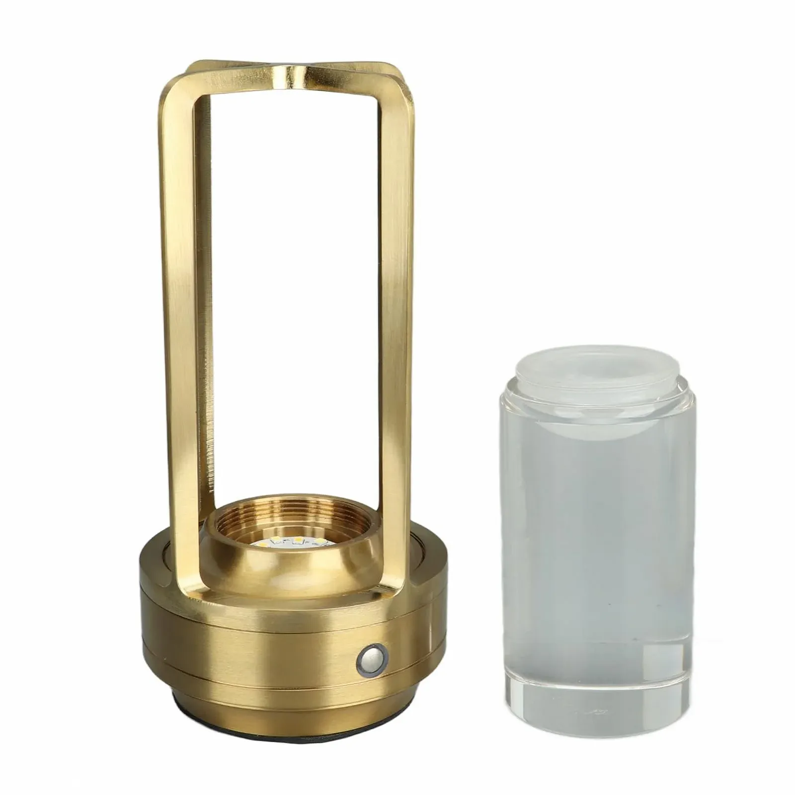 Портативна настільна лампа LED 3 Colors Stepless Dimming Cordless Touch Rechargeable, золотиста, фото №5