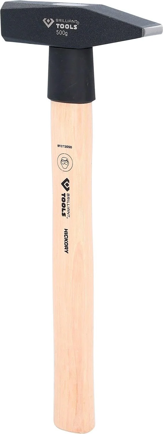 Слесарный молоток BRILLIANT TOOLS BT073050 500 г с рукояткой из гикори, фото №3 Слесарный молоток BRILLIANT TOOLS BT073050 500 г с рукояткой из гикори, фото №3