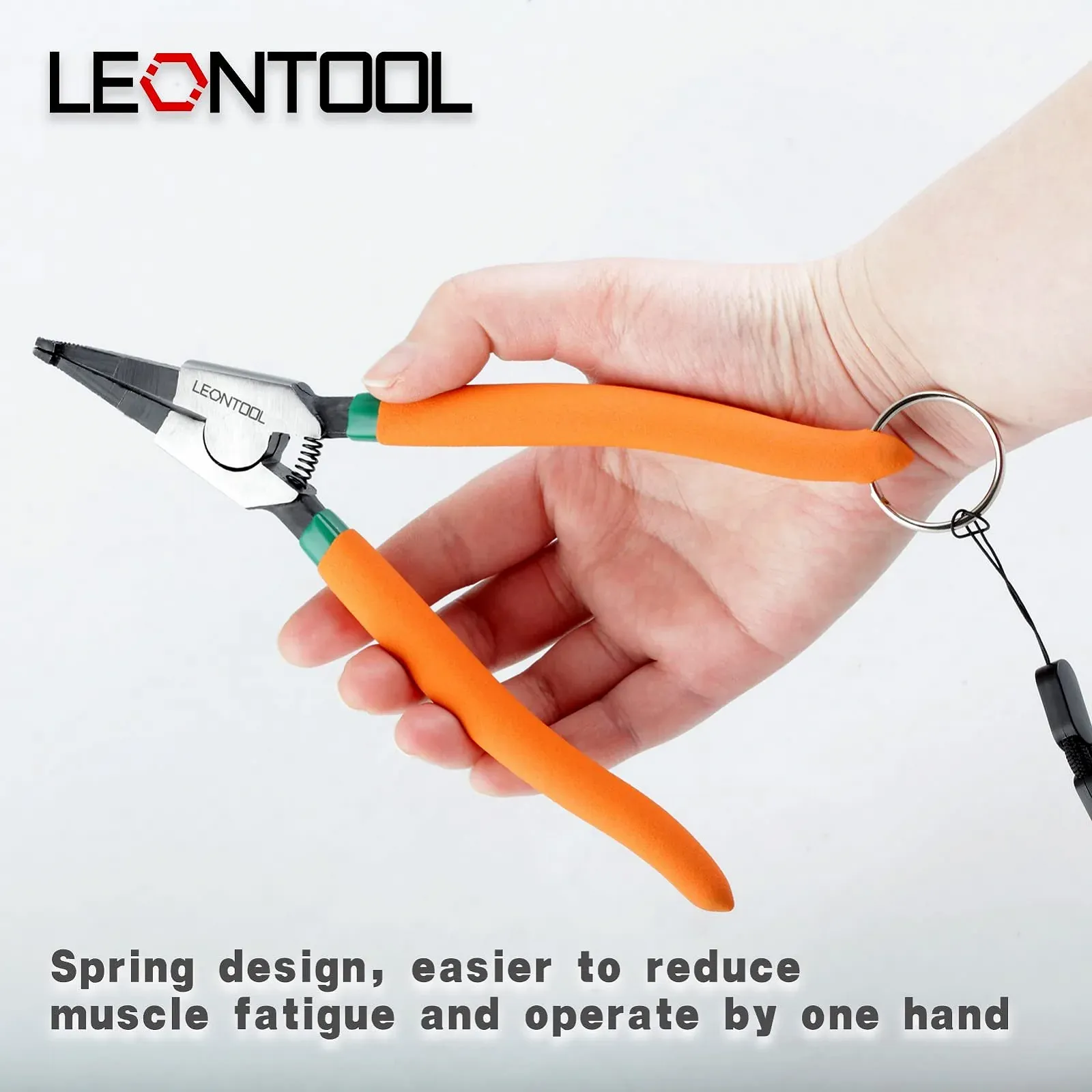 LEONTOOL Специальные плоскогубцы для стопорных колец 8 дюймов, угловые плоскогубцы для фиксации колец с кольцом и защитной веревкой, плоскогубцы для открывания колец, плоские плоскогубцы для снятия стопорных колец, фото №5 LEONTOOL Специальные плоскогубцы для стопорных колец 8 дюймов, угловые плоскогубцы для фиксации колец с кольцом и защитной веревкой, плоскогубцы для открывания колец, плоские плоскогубцы для снятия стопорных колец, фото №5