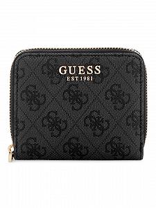 Гаманець GUESS Laurel II SLG Small Zip Around Wallet Вугільний Логотип - Фото 1