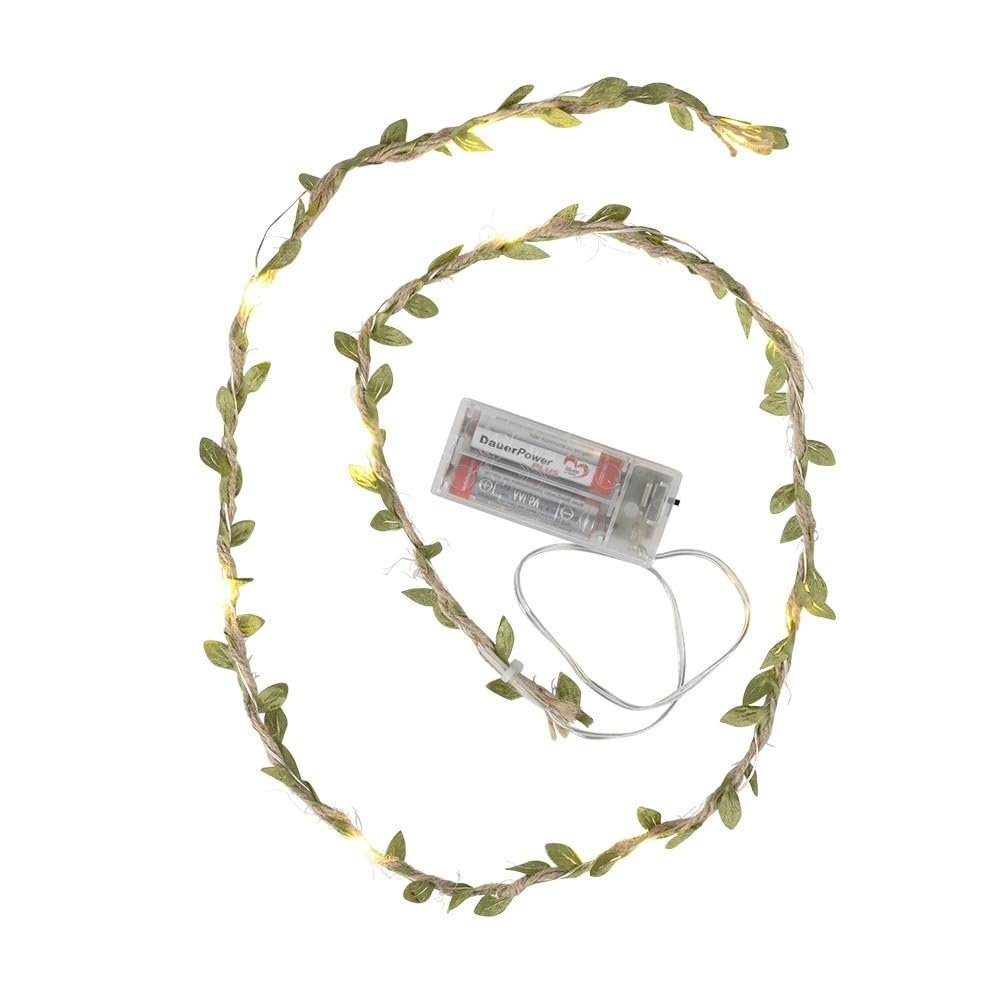 Гірлянда світлодіодна Ideen mit Herz, дротяна, з зеленим листям, 10 LED, теплий білий, 1,25 м, фото №3