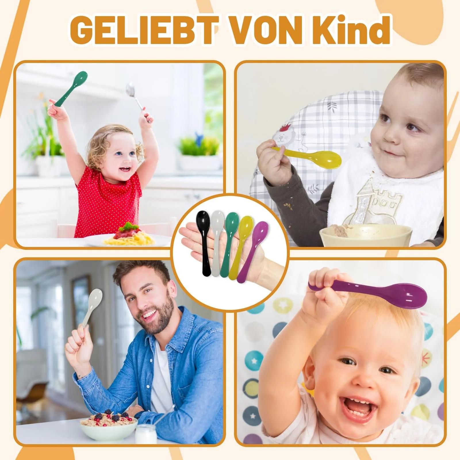 Ложка Пластикова 10 штук Різні Кольори, фото №7