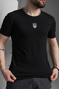 Футболка тризуб черная с липучками и змейкой - Фото 1