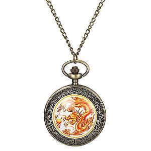 Часы JewelryWe Мужские Карманные Подарок на День Отца Ретро Королевский Флеш / Компас / Цветы / Колокол / Мотоцикл Цепные Аналоговые Кварцевые Часы Подвеска с Цепочкой Бронзовые - Фото 1