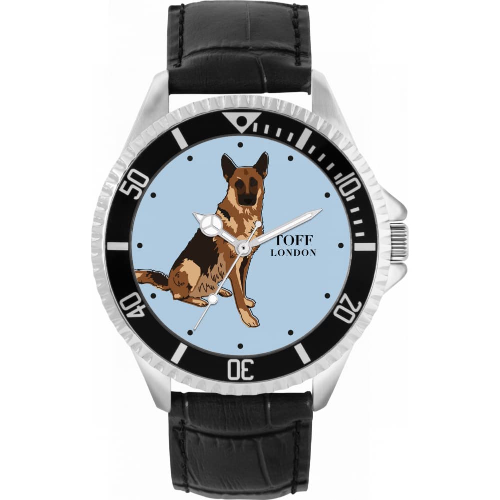 Мужские часы Toff London Custom Design 42 мм Коричневый Немецкая овчарка, фото №1