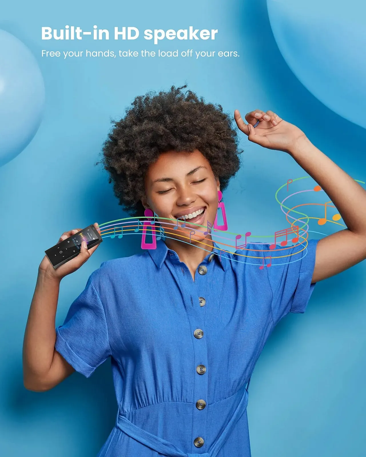 MP3 плеер DODOSOUL 128GB Bluetooth 5.2, черный, фото №3