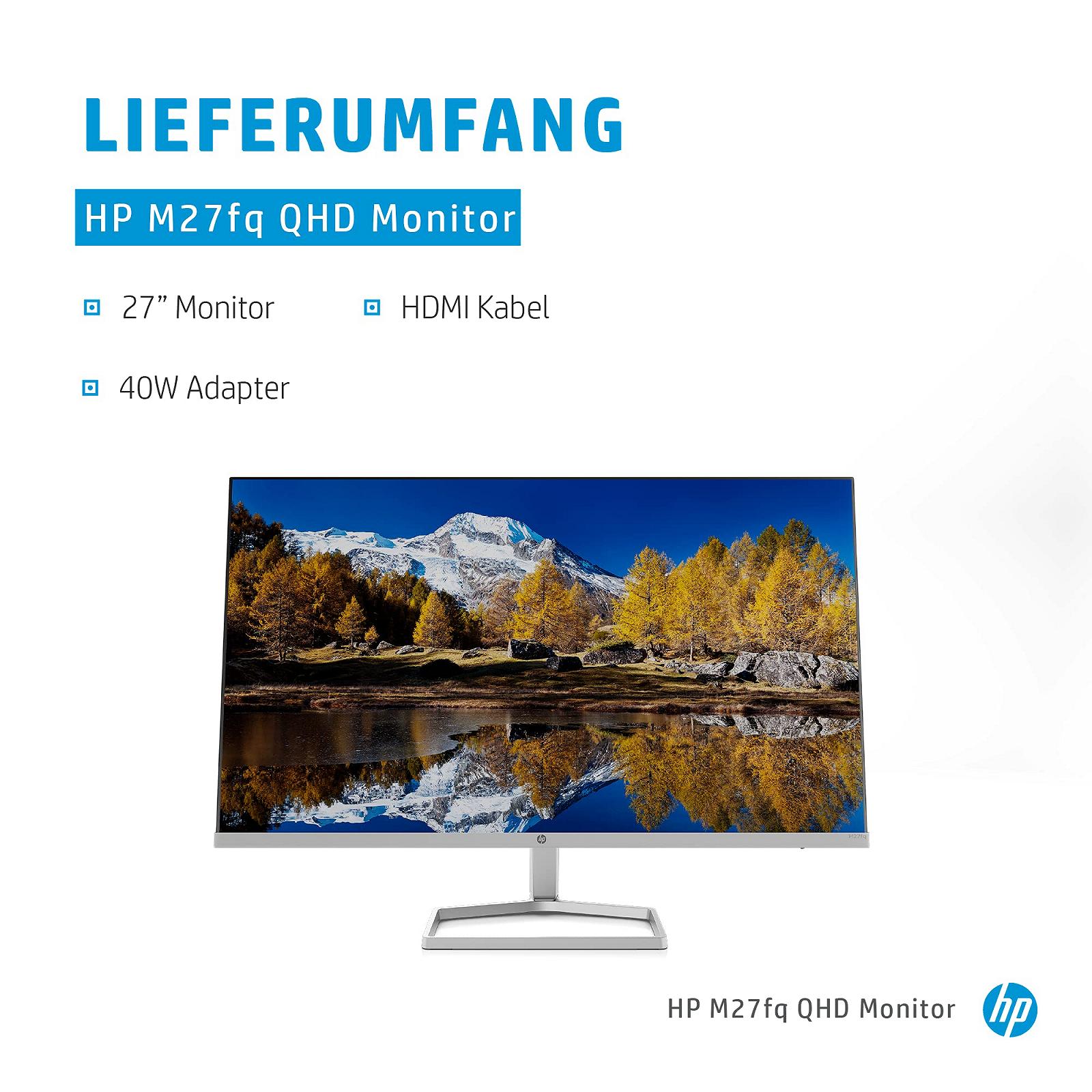 Монитор HP M27fq 27 дюймов/68.6 см QHD 75 Гц 5 мс VGA 2xHDMI DisplayPort Серебристый Черный, фото №6