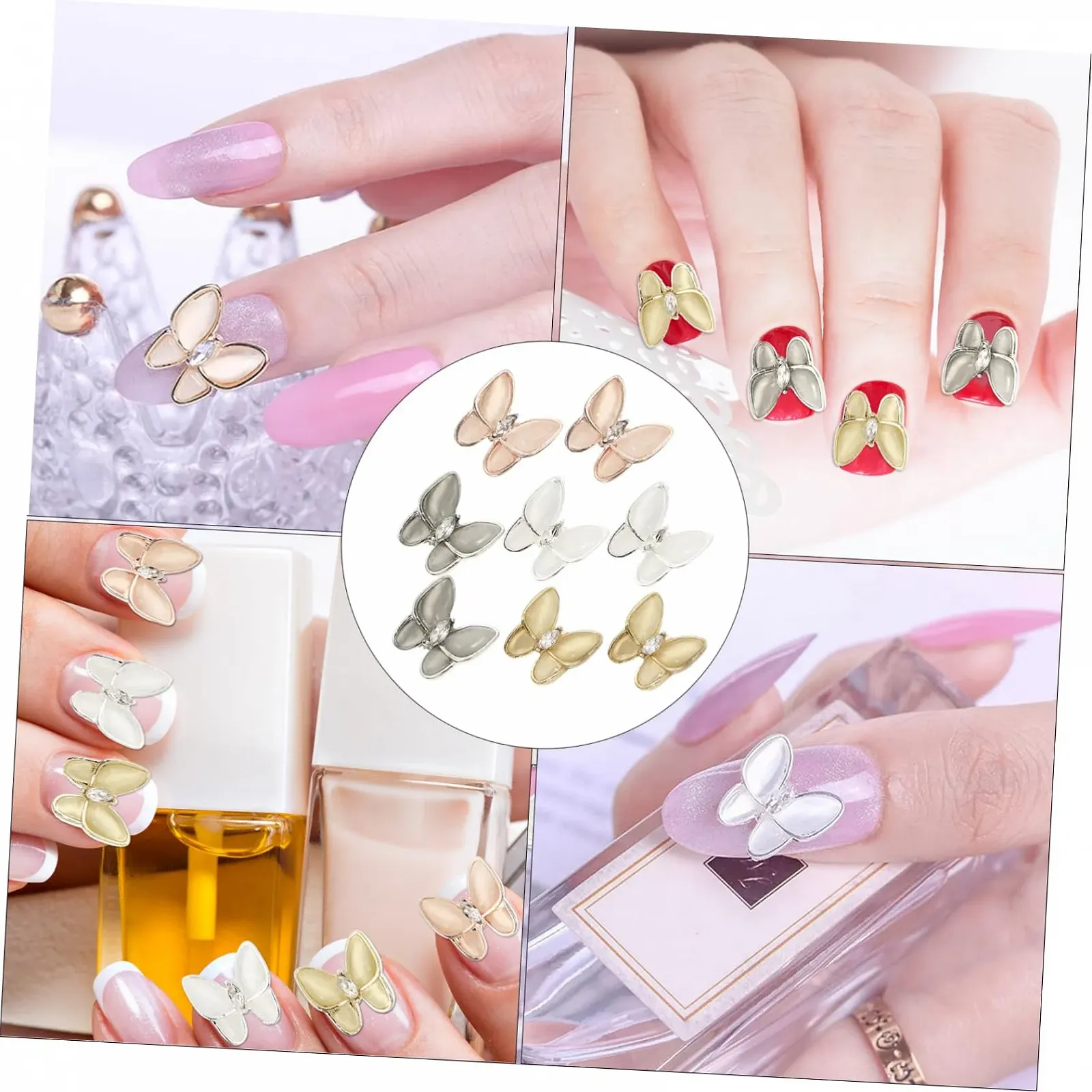 Наклейки для нігтів Метелики Опал, фото №6