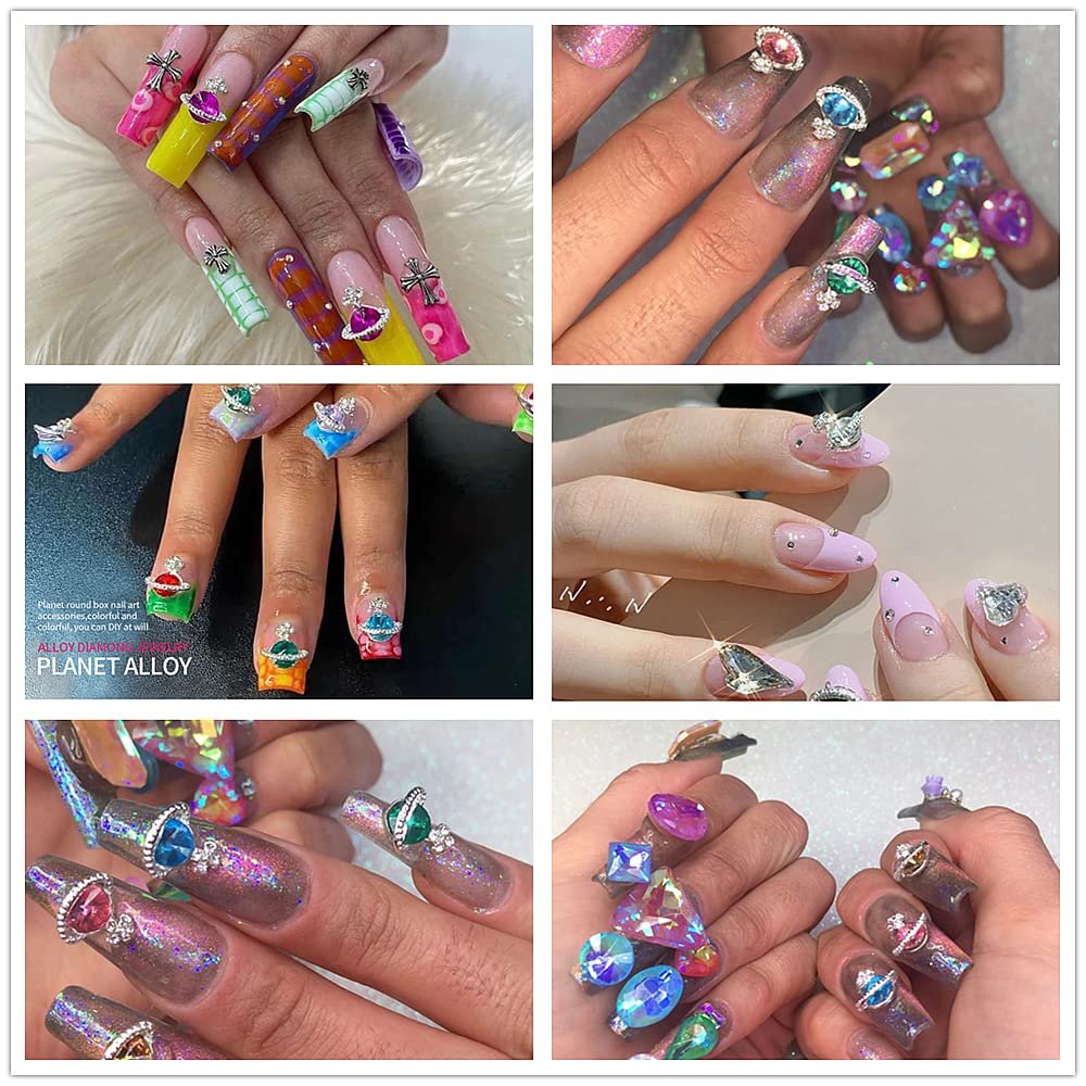 3D Сатурн Набір каменів для нігтів, фото №8