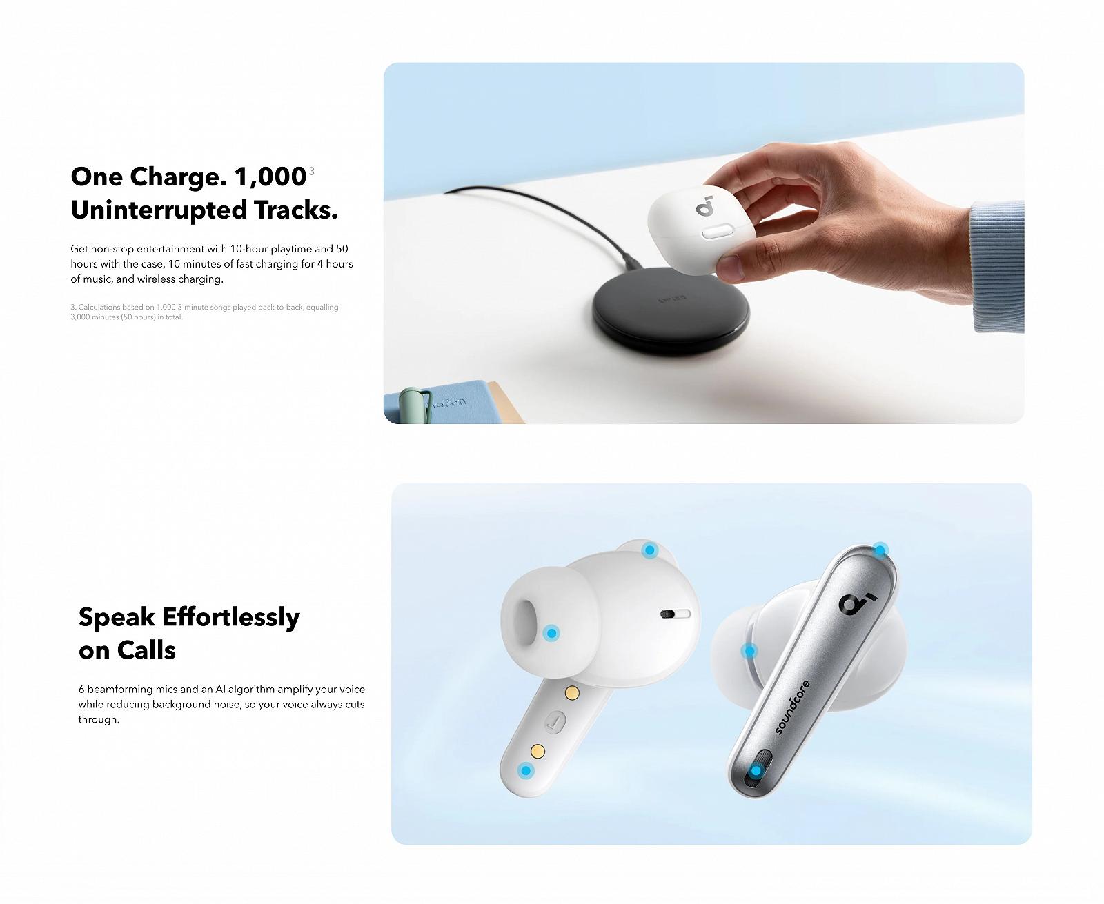 Наушники Anker Soundcore Liberty 4 NC Hi-Res Audio ANC 2.0 LDAC 50ч White, фото №9