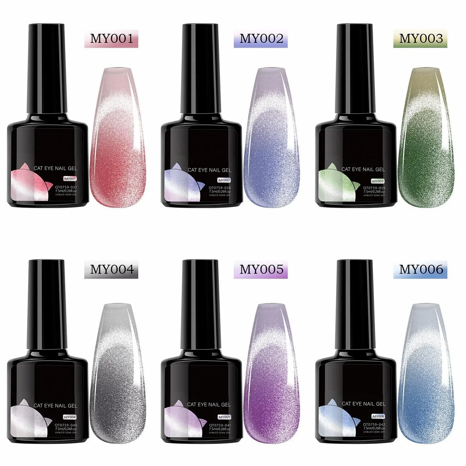 Гель-лак для ногтей, набор 6 шт, меняющий цвет в зависимости от температуры, фото №7 Гель-лак для ногтей, набор 6 шт, меняющий цвет в зависимости от температуры, фото №7