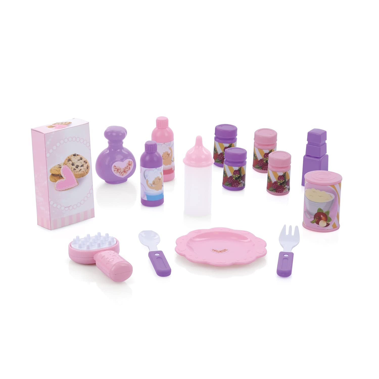 Набор Hauck Angie 20-элементный для кукол Кровать Сумка-переноска Аксессуары Серый Розовый, фото №3