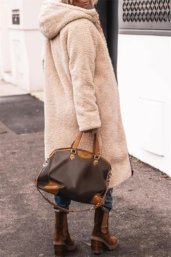 Пальто SKFLABOOF Зимнее Женское Длинное Шерпа Флис Двустороннее, фото №6 Пальто SKFLABOOF Зимнее Женское Длинное Шерпа Флис Двустороннее, фото №6