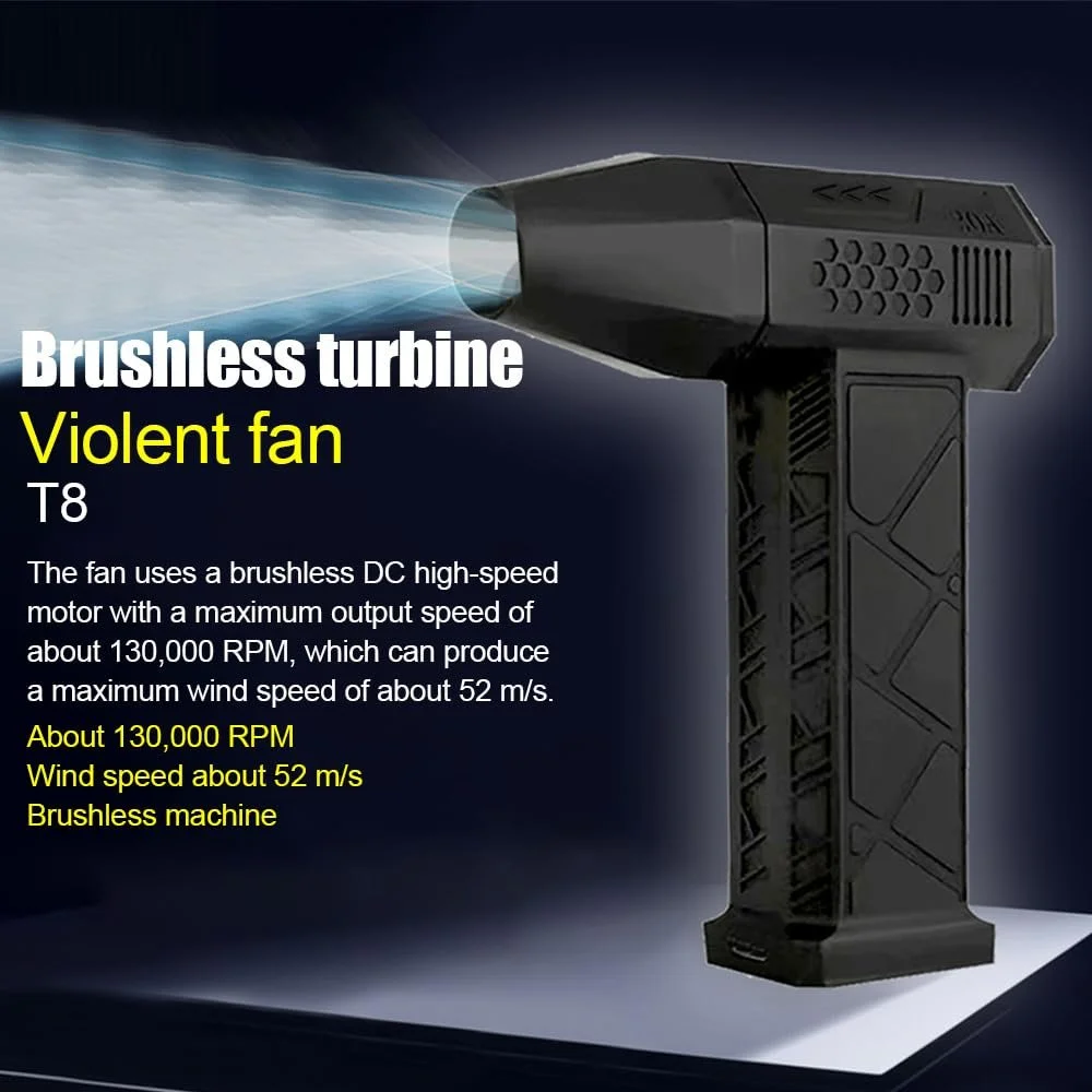 Міні-турбовентилятор Kavolet 130,000 RPM з магнітною насадкою Speed Adjustable, фото №2