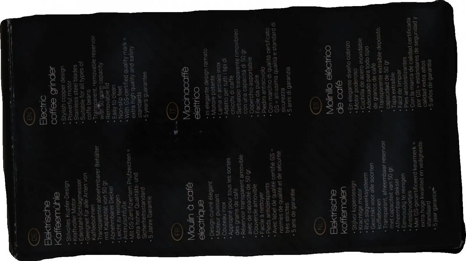 Кофемолка Bestron Электрическая 50 г 150 Вт Медный эффект Нержавеющая сталь, фото №7