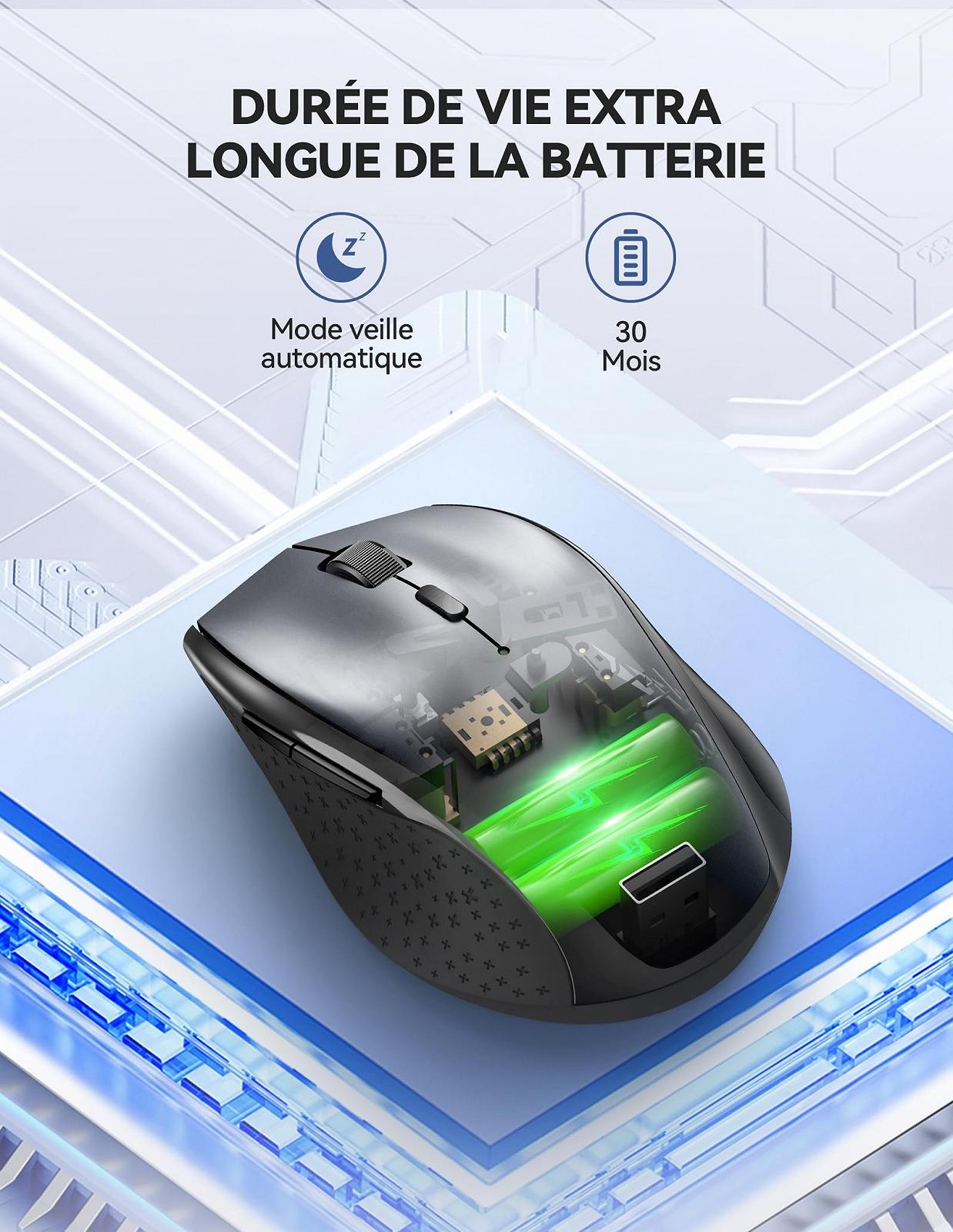 Миша бездротова TechRise оптична 4800 DPI ергономічна 2.4G 6 кнопок портативна сіра, фото №3