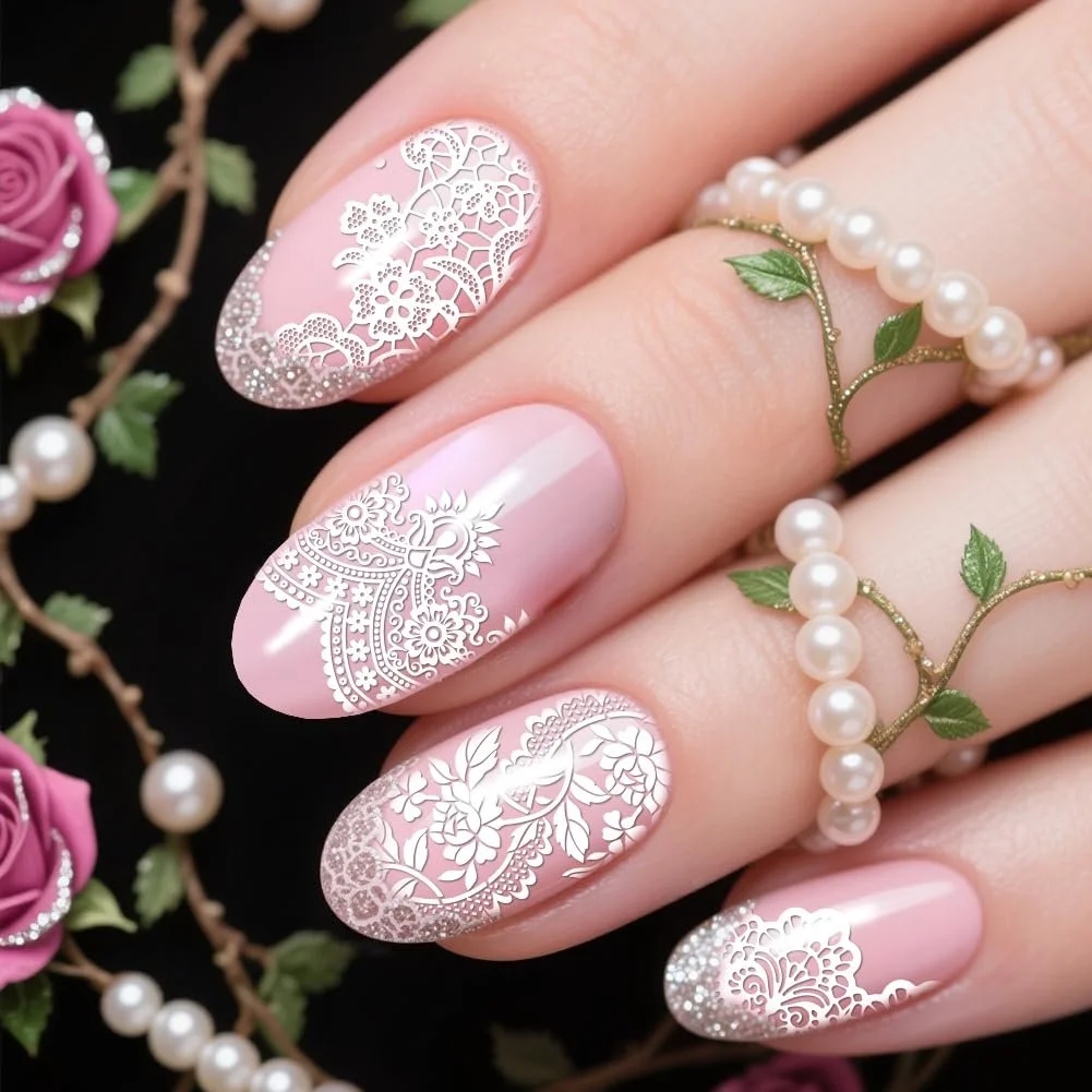 Пластины для стемпинга PH PandaHall 3 штуки Lace Pattern Flowers Tips Retro нержавеющая сталь со штампом и скребком, фото №6