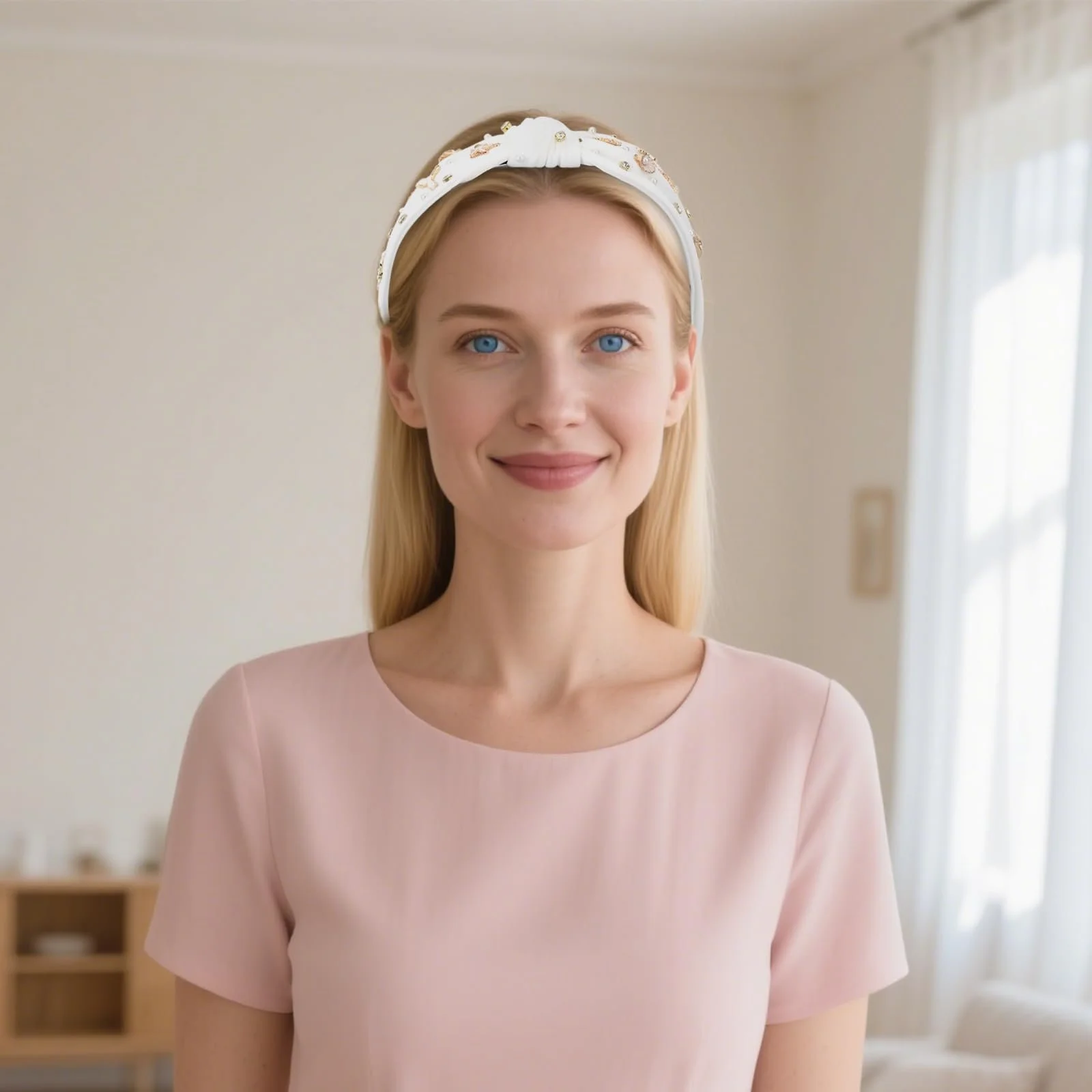 Обруч для волосся у морському стилі з вузлом, мушлями, морською зіркою та перлами для жінок, фото №6