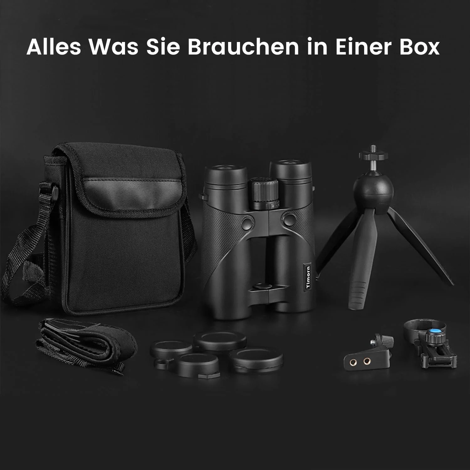 Бінокль Timorn HD 8x42 Night Vision Waterproof Lightweight Carry Bag Strap Mobile Adapter, фото №7