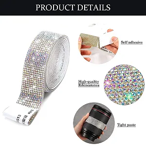 Хрустальная стразовая лента 3 ярда, самоклеящаяся лента со стразами, 2 мм стразы, 12 рядов synthetic.ua - Фото 1