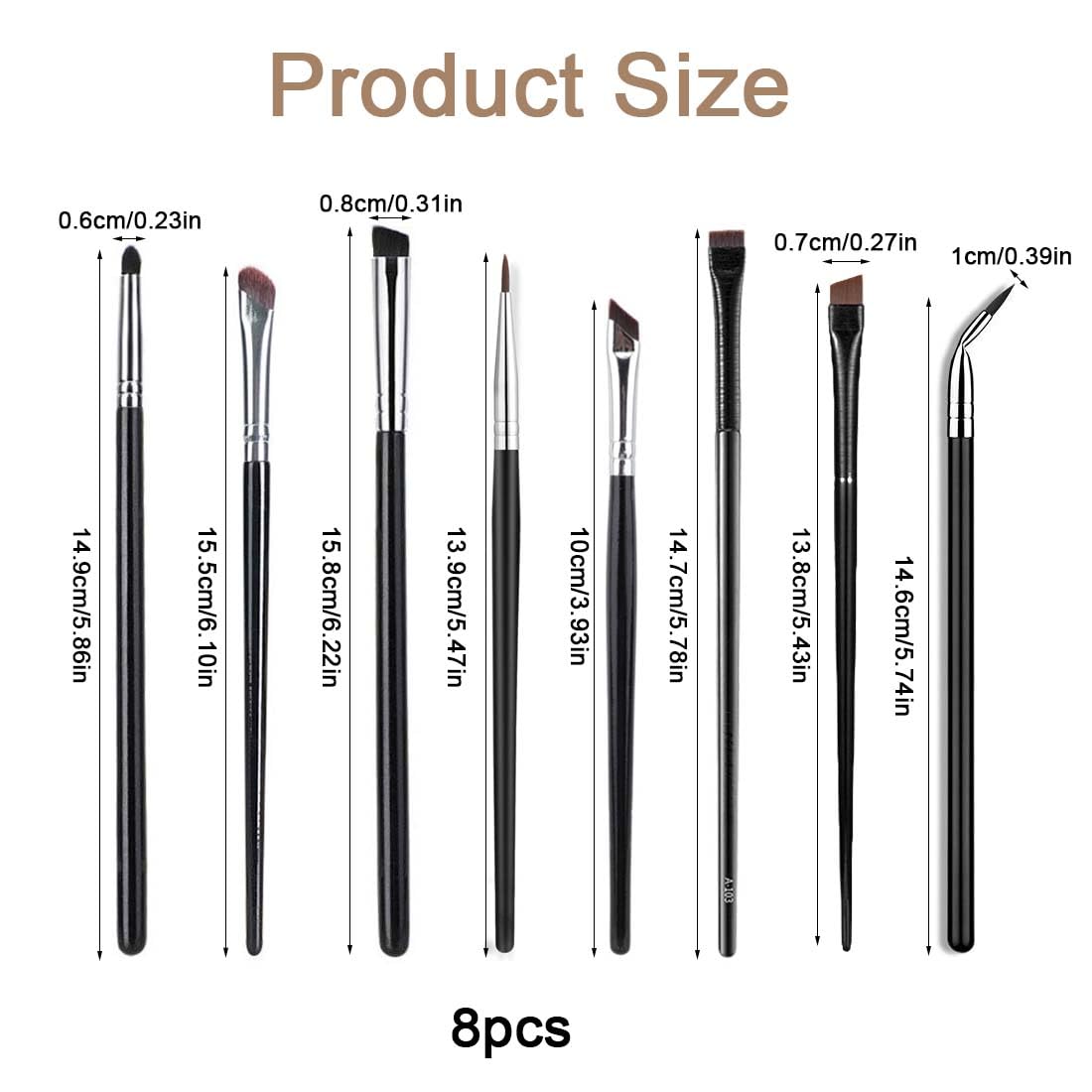 Кисті RNMIUYD Eye Brush Set для макіяжу очей 8 штук, фото №2