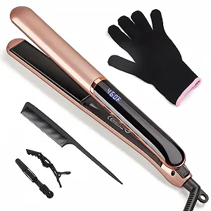 Випрямляч для волосся JAETON Professional 2-в-1 керамічний LCD-дисплей 100-230°C - Фото 1