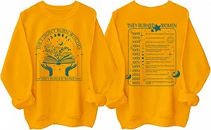 Женский свитшот на историческую тематику They Didn't Burn Witches They Burned Women, круглый вырез, длинный рукав - Фото 1
