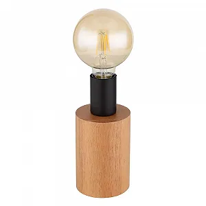 Настільна лампа Vintage Wood Metal 1 x E27 9 x 19.5 см Натуральний Чорний - Фото 1
