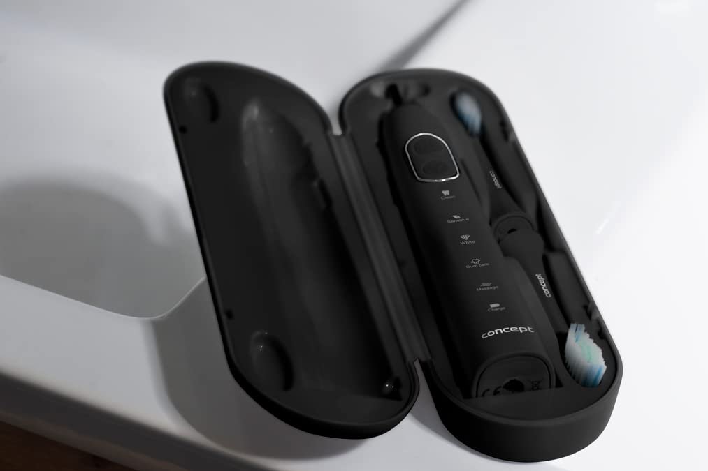 Електрична звукова зубна щітка CONCEPT Hausgeräte ZK4011 38 000 коливань/хв Дорожній чохол Чорна, фото №5