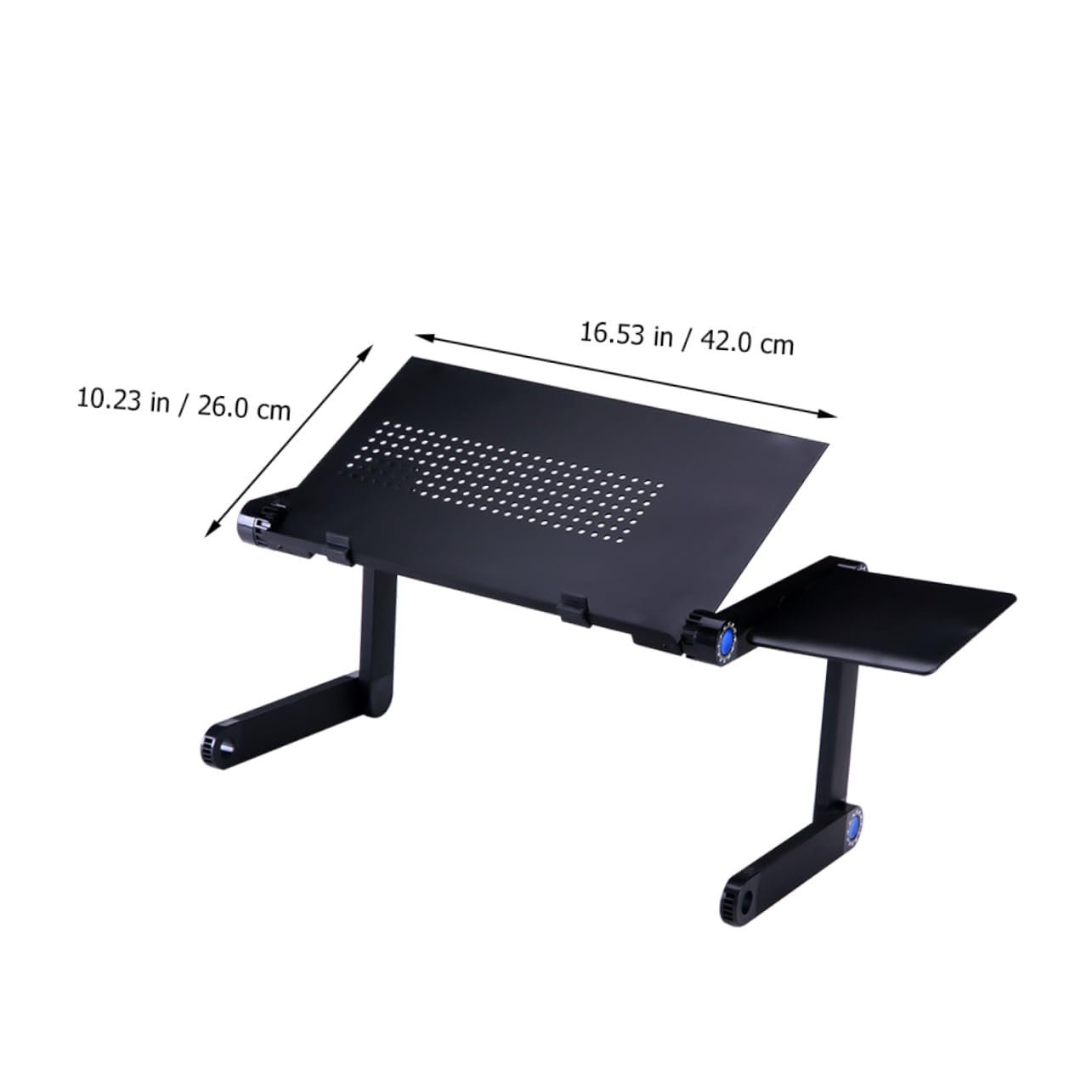 Подставка для ноутбука алюминиевая регулируемая с вентиляционными отверстиями и эргономичным дизайном портативная держатель для ноутбука/планшета с подставкой для мыши для дома и офиса черная, фото №6
