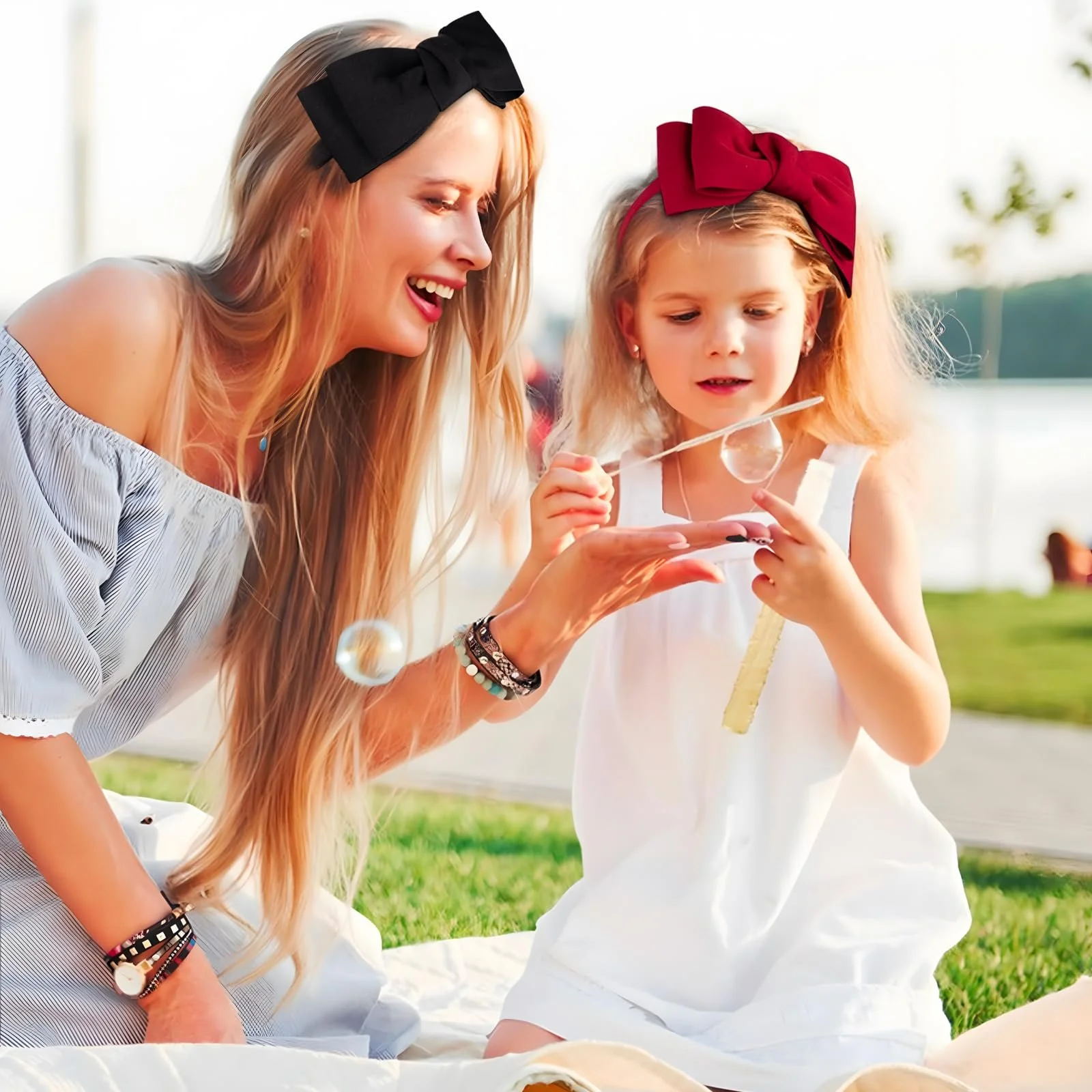 Набір Обруч для волосся Бант Чорний і Червоний, фото №4