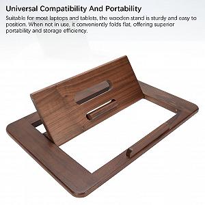 Подставка для ноутбука Annadue, деревянная, с регулировкой угла наклона, складная, для чтения, набора текста, ореховое дерево synthetic.ua - Фото 1