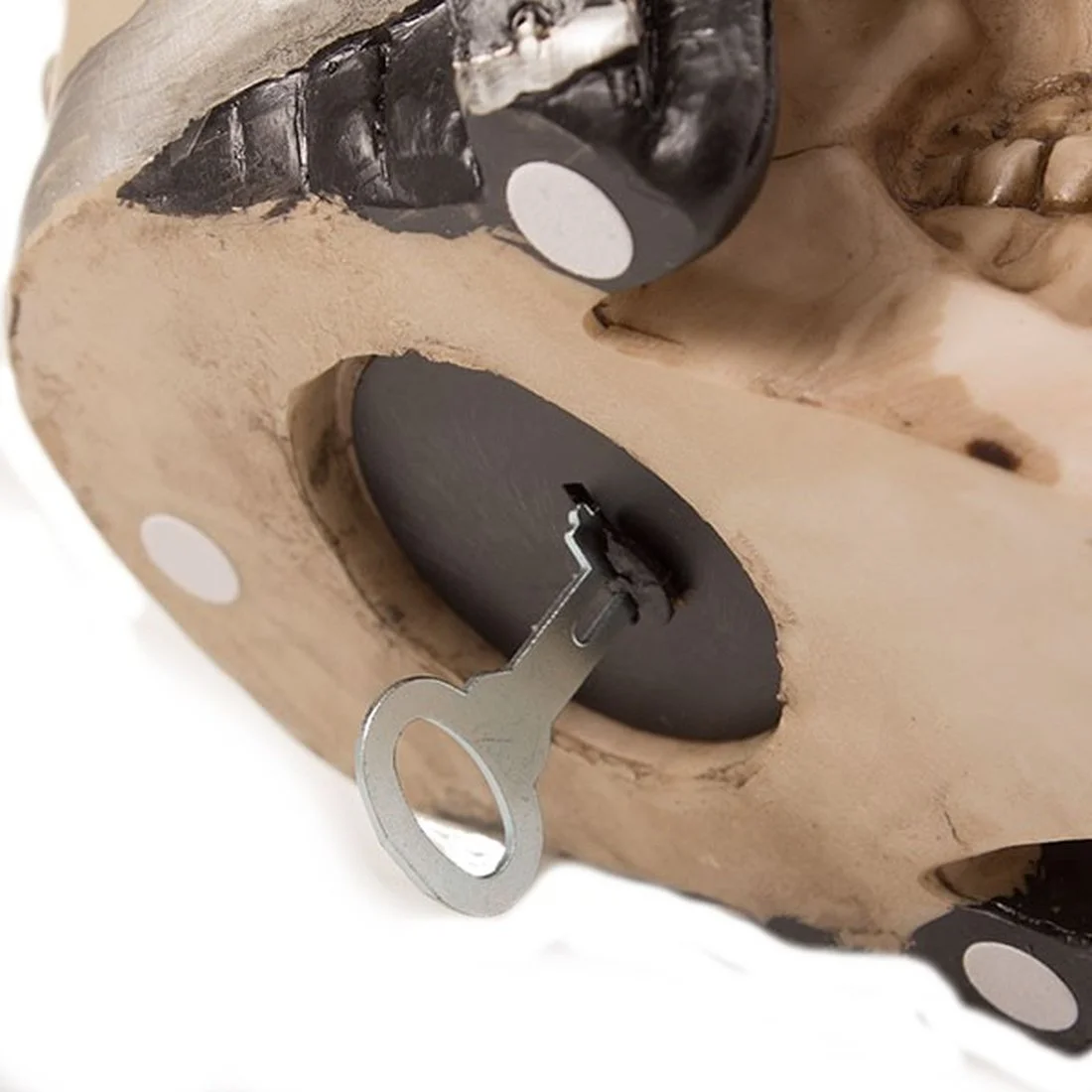 Копилка Череп в мотоциклетном шлеме и солнцезащитных очках декоративная, фото №6