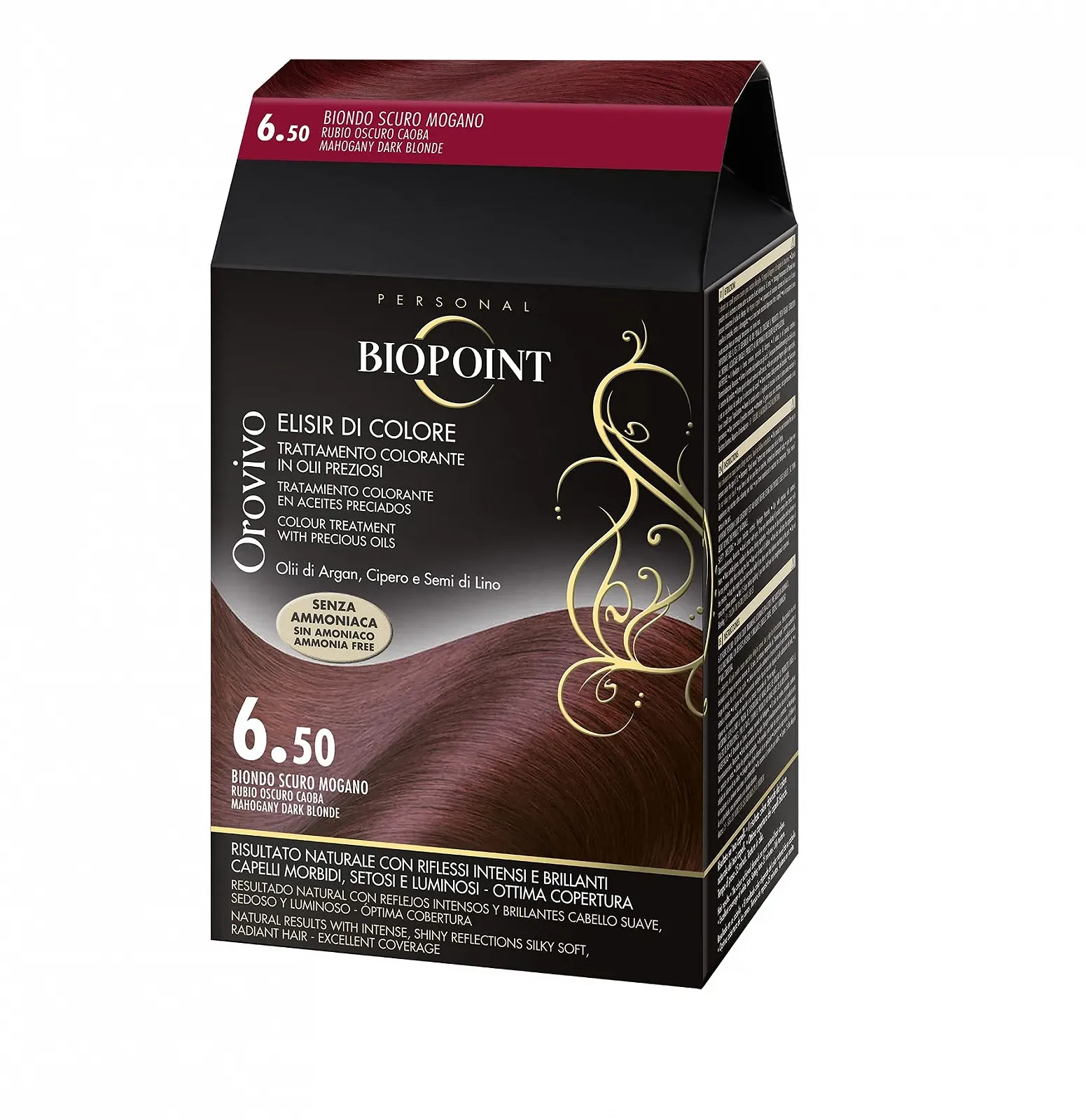 Фарба для волосся BIOPOINT OROVivo 6.50 Темний блонд Махагон, фото №1