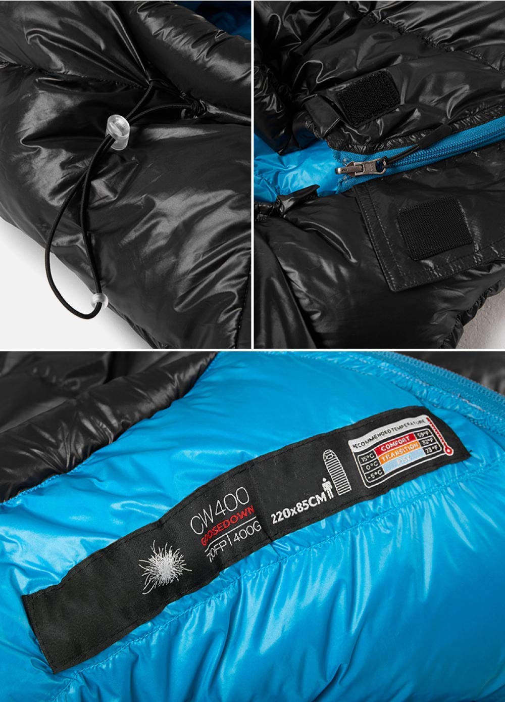 Спальний мішок MYVVKIA Adult Lightweight Warm Washable Ultralight Winter Goose Down Hiking Sleeping Bag Waterproof, фото №5