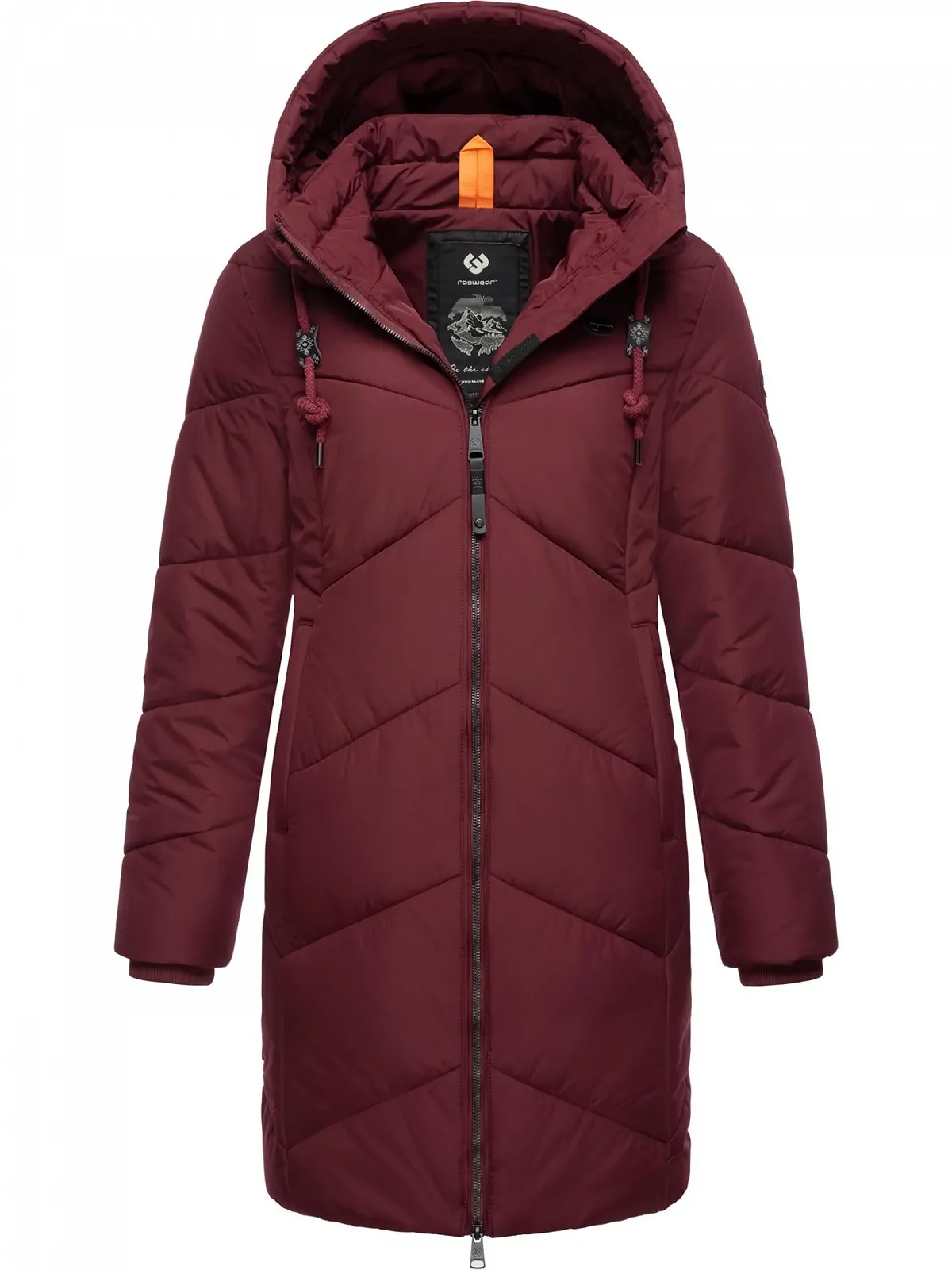Водонепроницаемое зимнее пальто Ragwear Novista Теплое стеганое Длинное с капюшоном, фото №4
