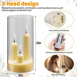 Світильник-свічка Da by LED Безполум'яна з пультом та таймером Слонова кістка Набір з 2 шт. synthetic.ua - Фото 1