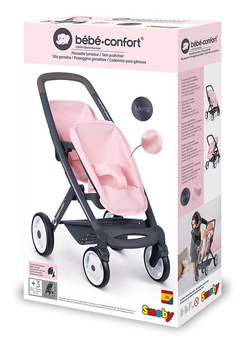 Коляска Smoby Bébé Confort Twin 253216 Розовый, фото №5